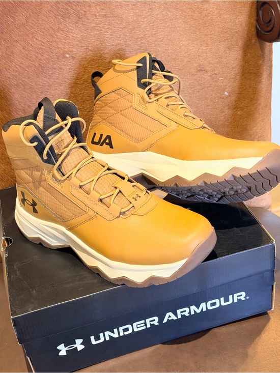 Under Armour Men’s Tan/Brown Leather Mid-Top Boots main image 4
